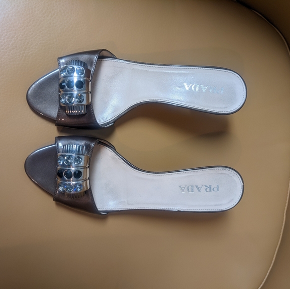 Prada slides size 36.5 with ornate jewel like detail - Picture 2 of 10